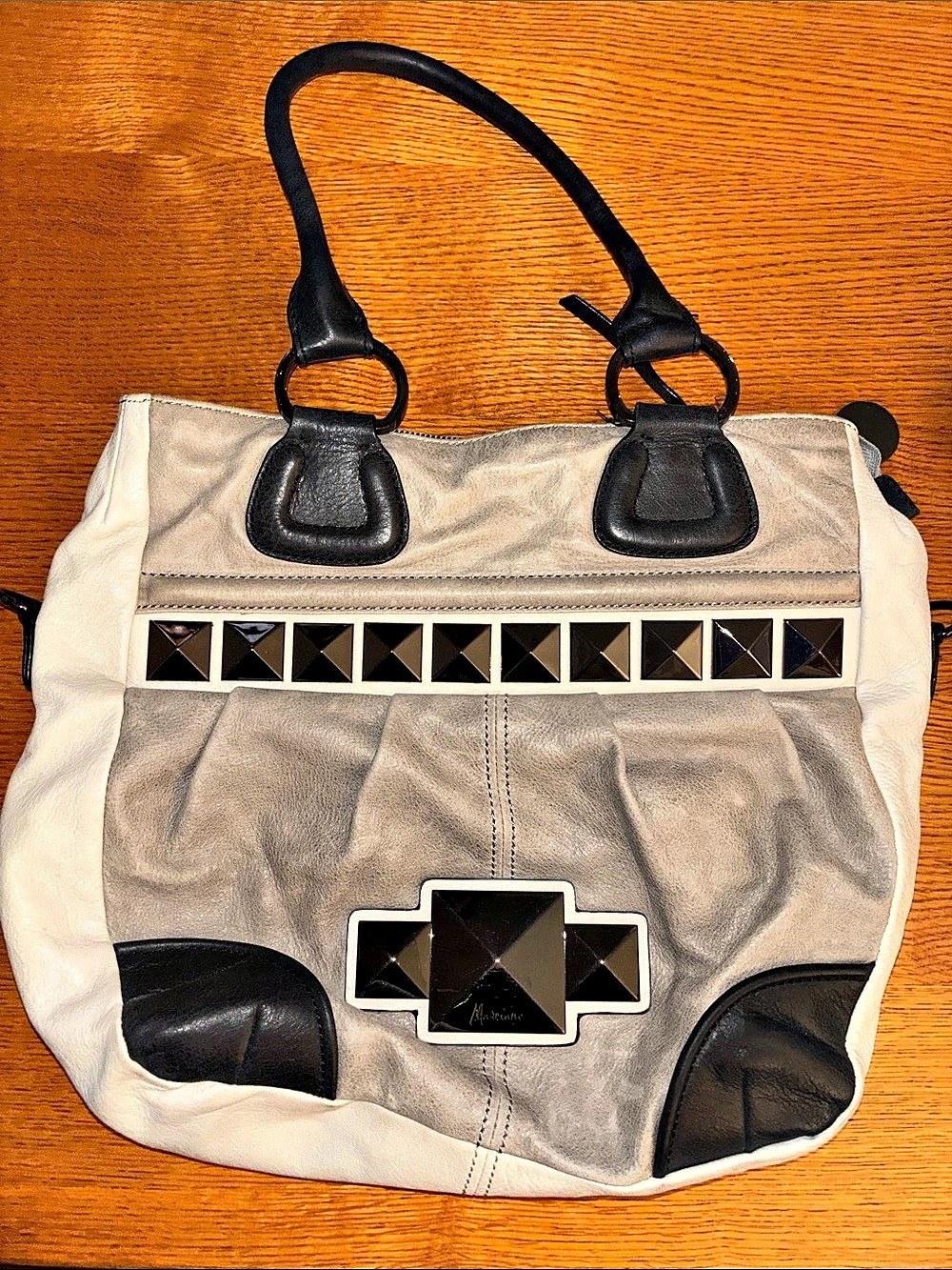 Marciano Studded Tote in Gray & Black